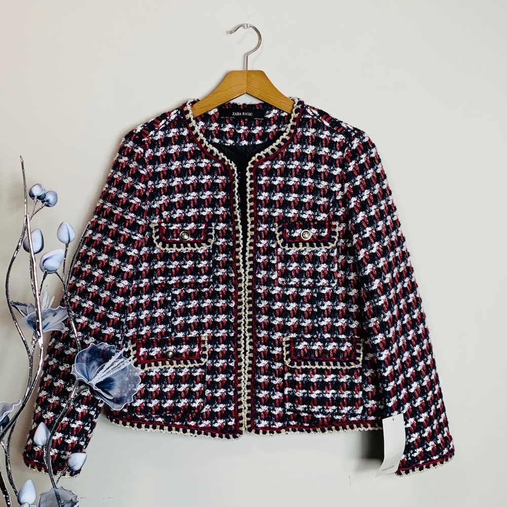 Zara Multicolor Tweed Blazer